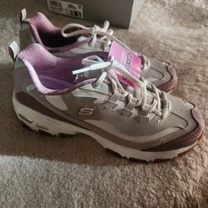 Skechers Women's Gray and Purple Sneakers